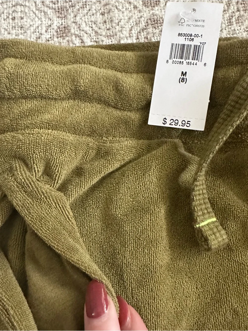 Gap Kids Olive Green Terry Pull On Shorts